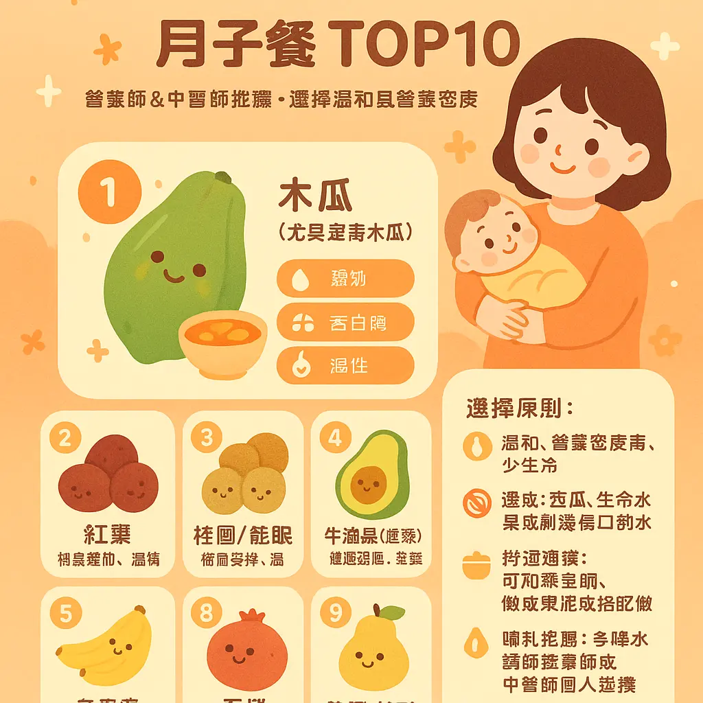 坐月子可以吃什麼水果 - 月子餐