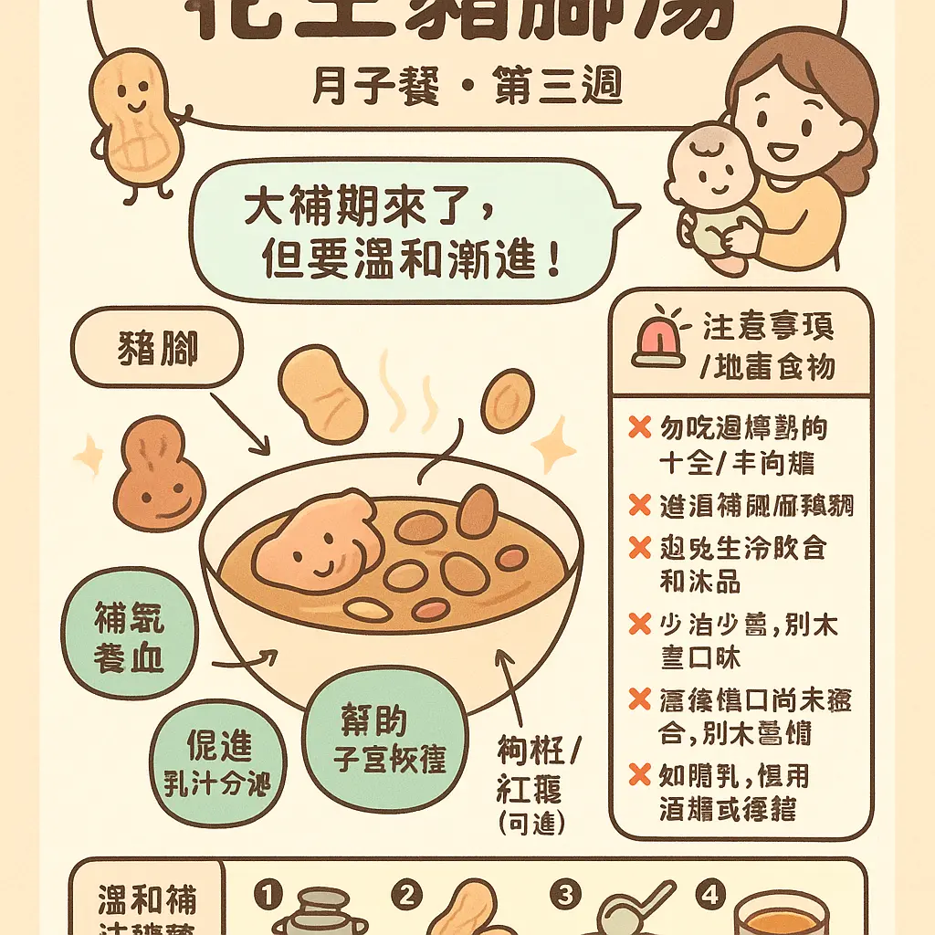 月子餐第三週食譜 - 花生豬腳湯